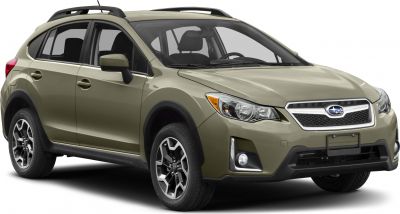 Compact SUV with off-road tires and roof rails