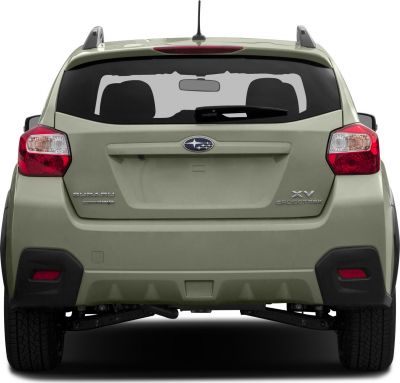 Rear view of hatchback with taillights and rear wiper