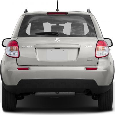 Rear exterior with tail lights, badges, rear wiper, and AWD emblem