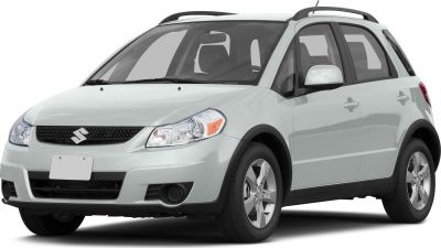 Front and side profile of a compact crossover SUV with alloy wheels and roof rails