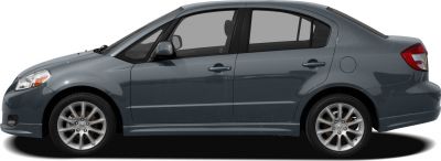 Sedan side profile with alloy wheels and smooth body lines.