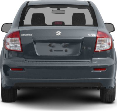 Rear view of a hatchback with taillights and bumper