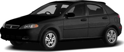 Black hatchback sedan with alloy wheels side profile