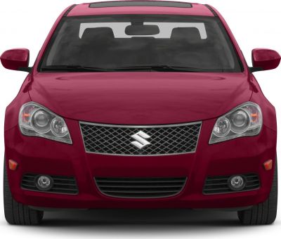 Front view with distinct headlights and mesh grille
