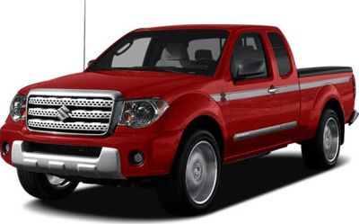 Extended cab pickup with chrome grille and round dual headlights