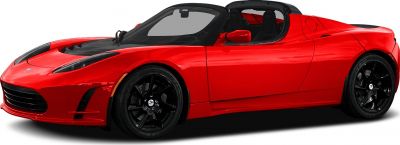 Red electric sports coupe with black rims and sleek aerodynamic design