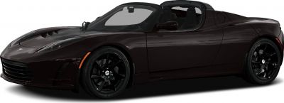Front side view of sleek electric sports car with black alloy wheels