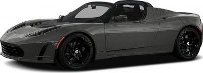 Side profile of a sleek electric sports car with black alloy wheels