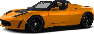 Orange electric sports car with aerodynamic design and black rims