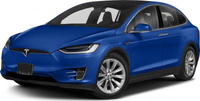 Blue electric SUV front side with sleek design and alloy wheels
