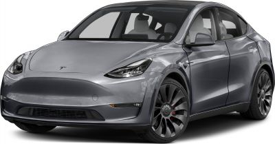 Sleek front end with aerodynamic wheels in gray finish