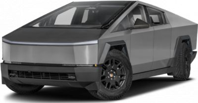 Futuristic angular metallic truck front with robust tires