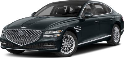 Luxury sedan with diamond-pattern front grille and split LED headlights