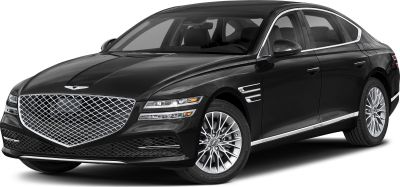 Luxury sedan front grille and sleek LED headlights