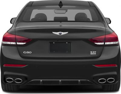 Rear view with quad exhaust and 3.3T HTTRAC badge