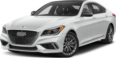 Front view with large signature grille and LED headlights