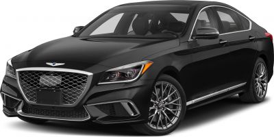 Luxury black sedan with distinctive front grille and alloy wheels