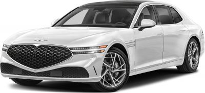 Modern split LED headlights with distinctive large front grille and complex alloy wheels.