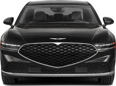 Front view with large Crest Grille and slim LED headlights