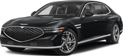 Diamond-shaped grille, slim LED headlights, luxury sedan front