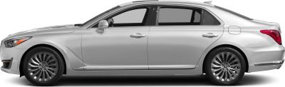Luxury sedan side profile with sleek design and alloy wheels