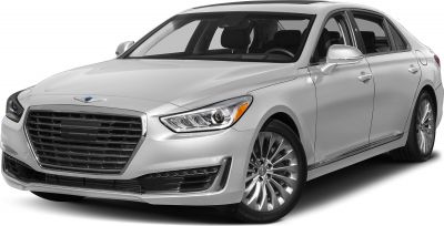 Front view with LED headlights and large grille
