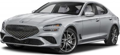 2021 Genesis G70 (facelift 2020) 3/4 front-left view
