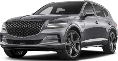 Luxury coupe SUV front grille and sleek side profile