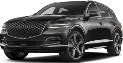 Black SUV with diamond mesh grille and dual horizontal LED headlights