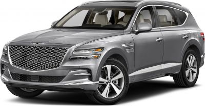 Bold grille and LED headlights on a modern SUV, alloy wheels visible