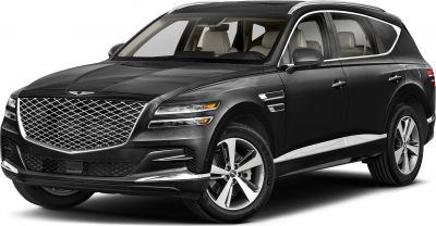 Diamond-pattern grille and dual LED headlights on luxury SUV