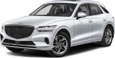 Front and side view of 2026 luxury SUV with large grille and sleek headlights