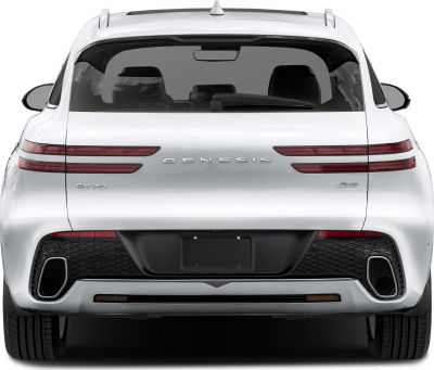 Sleek LED taillights and dual exhaust outlets on rear view