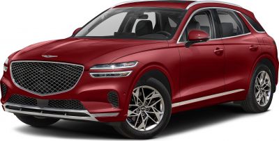 Large mesh grille, sleek LED headlights, multi-spoke alloy wheels.