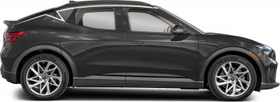Sleek black SUV side profile with alloy wheels and flowing roofline