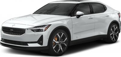 Sleek electric sedan front and side view with LED headlights and alloy wheels