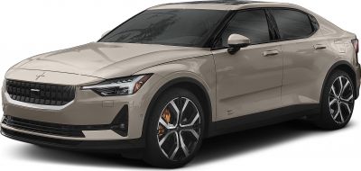 Front side view with sharp headlights and geometric alloy wheels