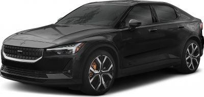 Black electric vehicle front side with LED headlights and grille