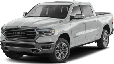 Front and side view of pickup with prominent grille and alloy wheels