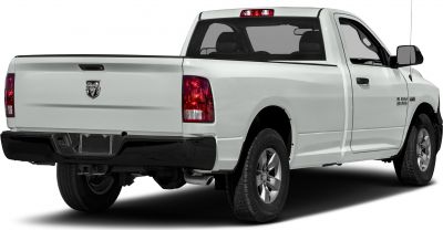 Pickup truck rear and side with tailgate and alloy wheels