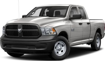 Front grille and steel wheels of a pickup truck