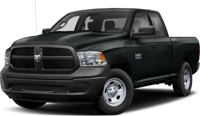 Pickup truck front view with honeycomb grille and clear headlights