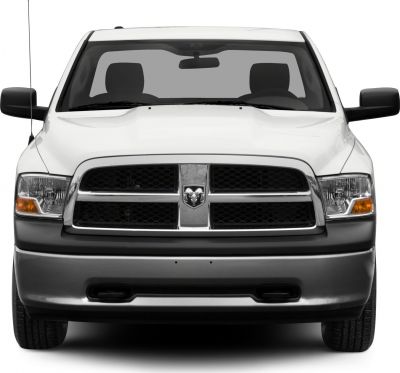 Front grille and headlights of a 2010 pickup truck