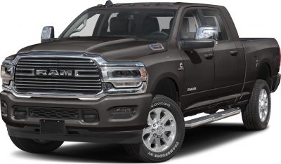 Heavy-duty pickup with bold chrome grille and large wheels