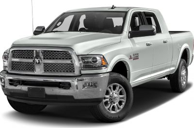 Heavy-duty pickup with large chrome grille and crew cab doors