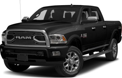 Heavy-duty pickup with chrome grille and crew cab design