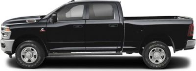 Extended crew cab and spacious pickup bed in a heavy-duty pickup truck