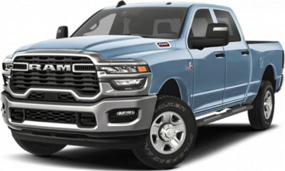 Pickup truck with crew cab and bold front grille