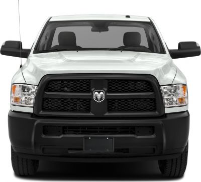 Front view with grille, headlights, and hood details