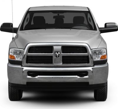 Front view grille and headlights with chrome bumper
